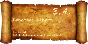 Babocsai Albert névjegykártya